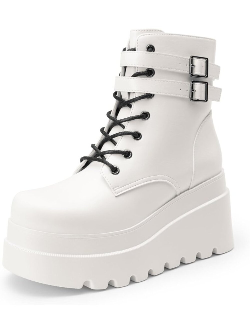 Stylish Women’s Platform Combat Lace-Up Ankle Boots - Goth Inspired Footwear